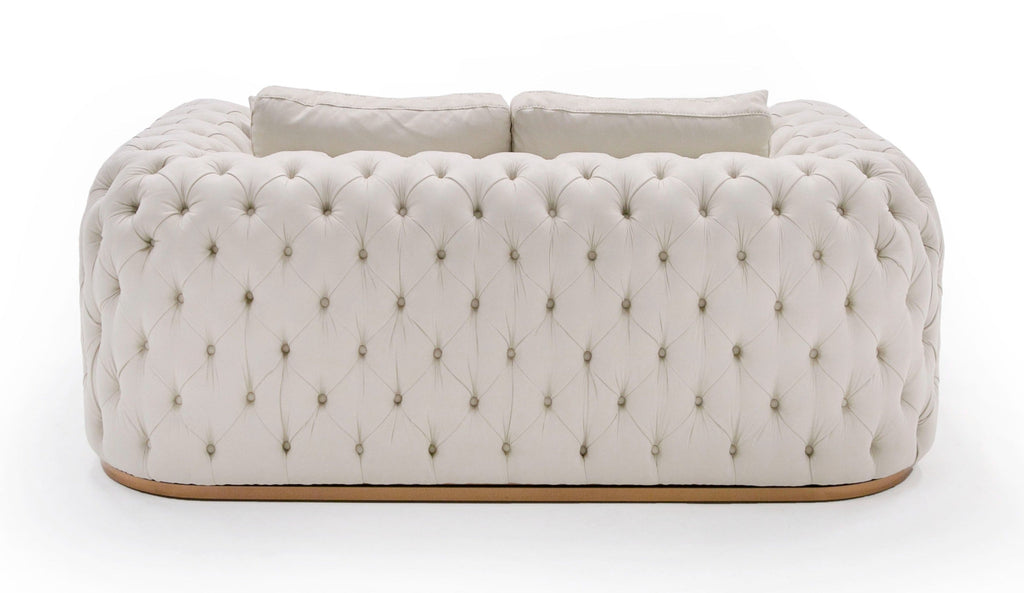 Divani Casa Dosie Modern Beige Fabric Sofa & Loveseat Set Model VGBNS-9368-SET-BGE