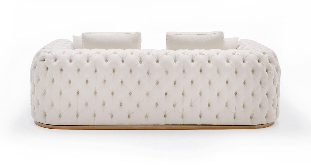 Divani Casa Dosie Modern Beige Fabric Sofa & Loveseat Set Model VGBNS-9368-SET-BGE