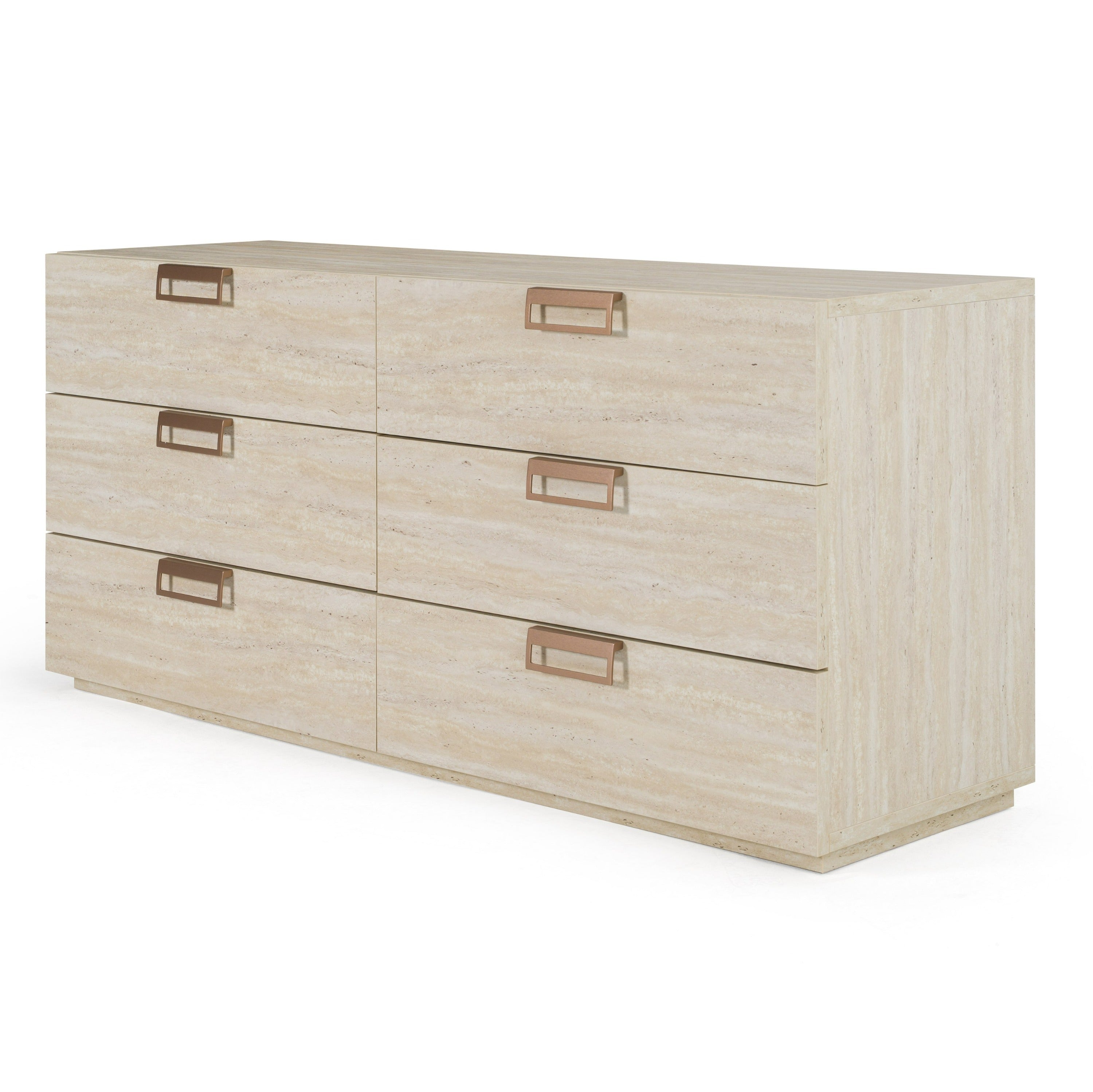 Lamod Italia Lago Modern Faux Travertine Dresser Model VGAC-LAGO-DRS