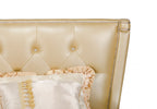 California King Monica Modern Champagne Leather Bed Model VGUNAW227-180-CK