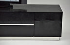 A&X Skyline Modern Black Crocodile Lacquer Tv Stand Model VGUNAK588-230-BLK