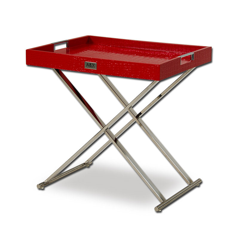 A&X Cecilia Red Crocodile Tray Table Model VGUNAA868-50-R