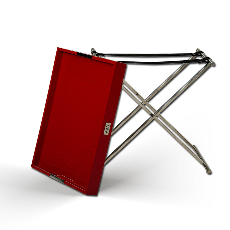 A&X Cecilia Red Crocodile Tray Table Model VGUNAA868-50-R