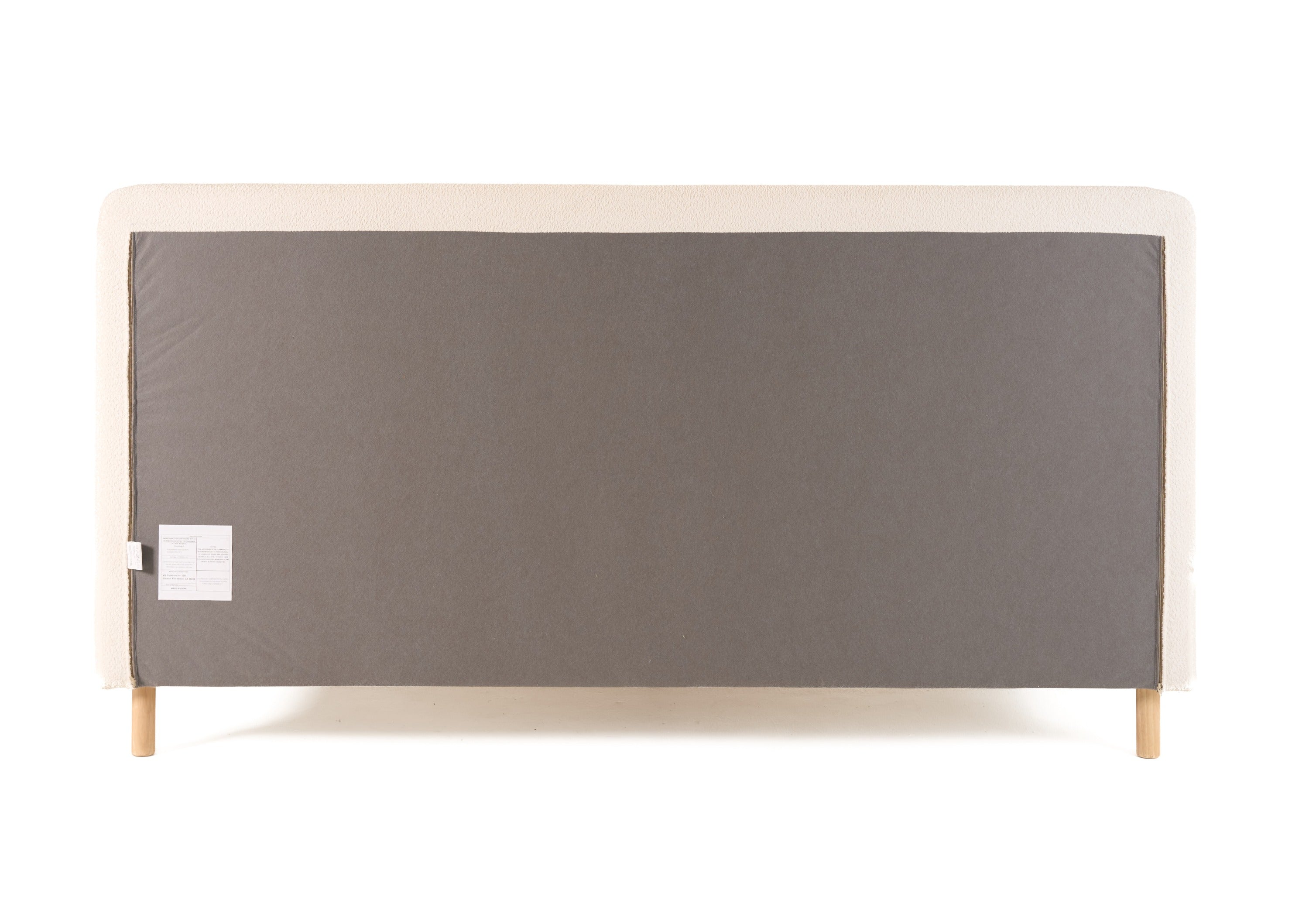 Modrest Electra Modern Ivory Fabric & Rubberwood Bed Model VGHM-F4091-1-BED