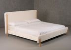 Modrest Electra Modern Ivory Fabric & Rubberwood Bed Model VGHM-F4091-1-BED