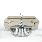 Divani Casa Encore Modern Grey Leather Loveseat Model VG2T0724-LOVE-GRY