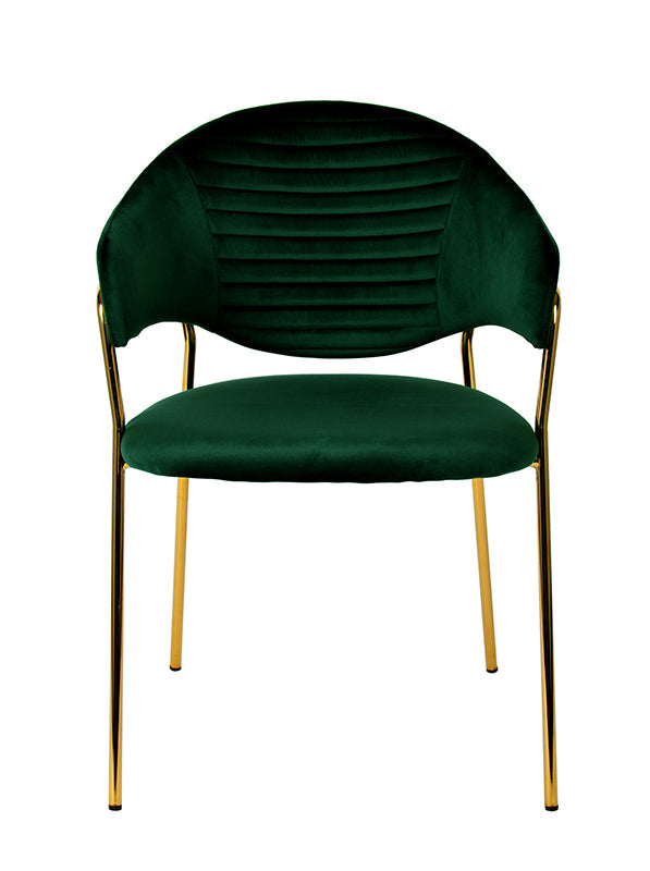 Modrest Trevor Modern Green Velvet & Gold Dining Chair (Set Of 2) Model VGFHFDC8022-GRN
