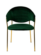 Modrest Trevor Modern Green Velvet & Gold Dining Chair (Set Of 2) Model VGFHFDC8022-GRN