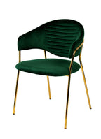 Modrest Trevor Modern Green Velvet & Gold Dining Chair (Set Of 2) Model VGFHFDC8022-GRN