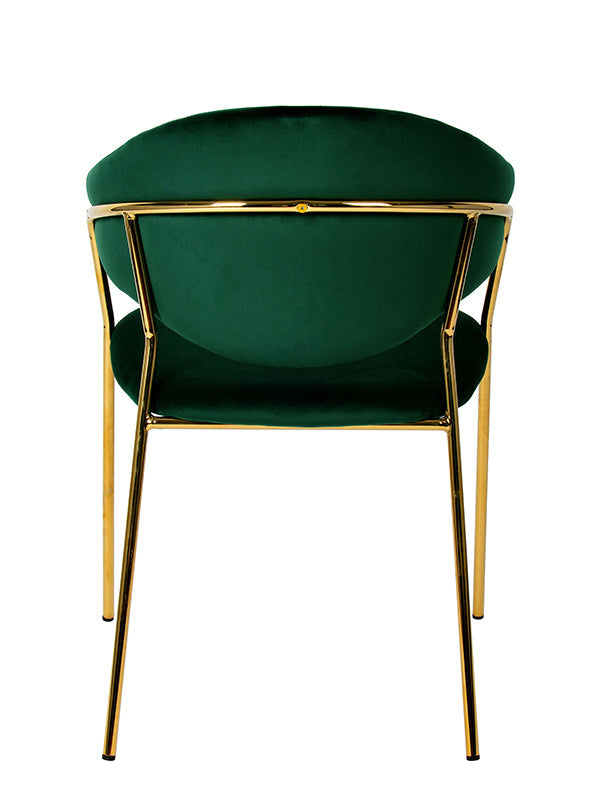 Modrest Trevor Modern Green Velvet & Gold Dining Chair (Set Of 2) Model VGFHFDC8022-GRN