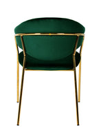 Modrest Trevor Modern Green Velvet & Gold Dining Chair (Set Of 2) Model VGFHFDC8022-GRN