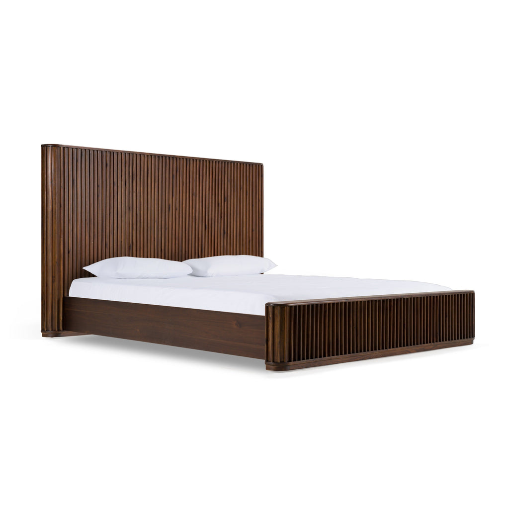 Modrest Fields Modern Walnut Acacia Bed Model VGWD-VGD3-BED-WAL