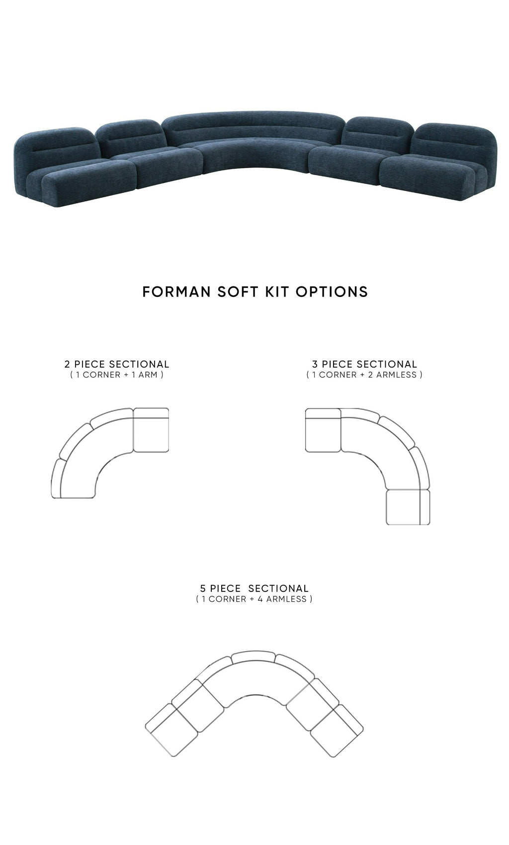 Divani Casa Forman Modern Blue Fabric Modular Sectional Sofa Model VGOD-ZW-23029-MOD-BLU