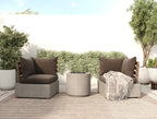 Renava Garza Outdoor Concrete & Teak 2 Piece Corner Set Model VGLBMODU-CORNER-SET