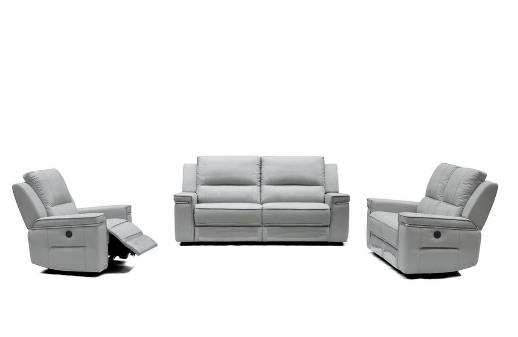 Divani Casa Hearst Modern Grey Leatherette Loveseat With Recliners Model VGMB-R027B-GRY-LOVE