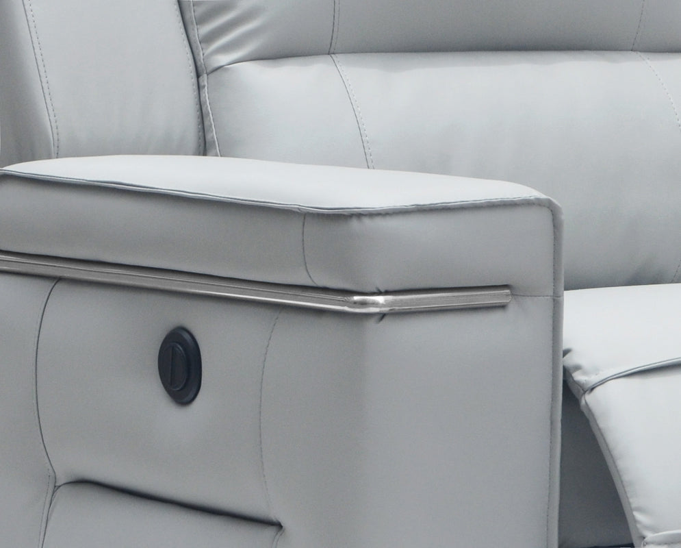 Divani Casa Hearst Modern Grey Leatherette Loveseat With Recliners Model VGMB-R027B-GRY-LOVE