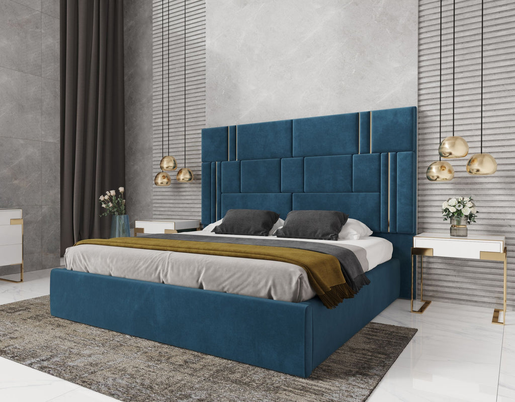 Modrest Adonis Modern Blue Fabric Bed Model VGVCBD096-19