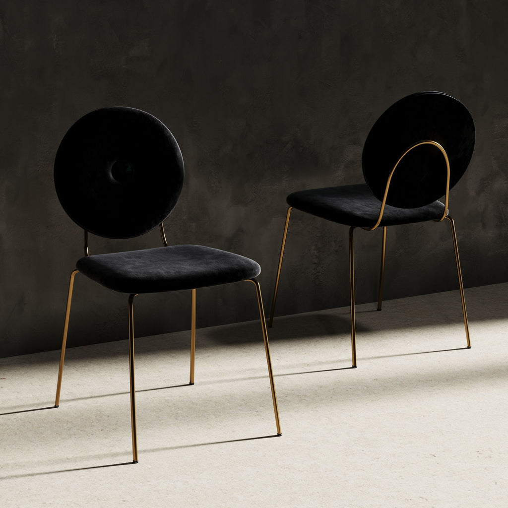 Modrest Justine Modern Black & Green Velvet Dining Chair Model VGFHFDC8045-BLKGRN