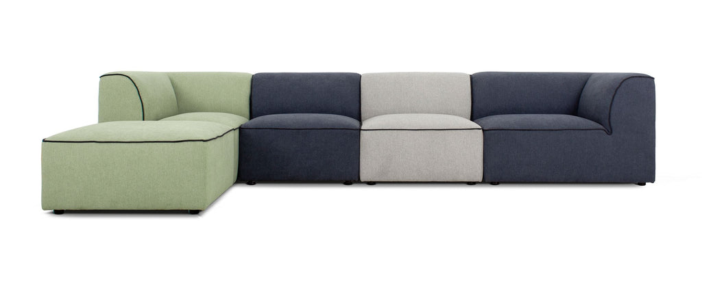 Divani Casa Polo Modern Green & Blue & Grey Fabric Modular Sectional Sofa Model VGKNK8592-MULTI-SECT