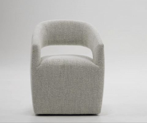 Modrest Kadoka Modern Light Grey Fabric Dining Chair With Castor Wheels Model VGKK-KF-Y2228-LTGRY