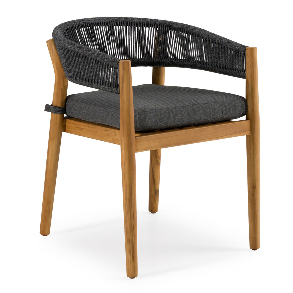 Renava Kamari Outdoor Grey Olefin Fabric & Teak Dining Chair (Set Of 2) Model VGEF-LOIVRE-CHR