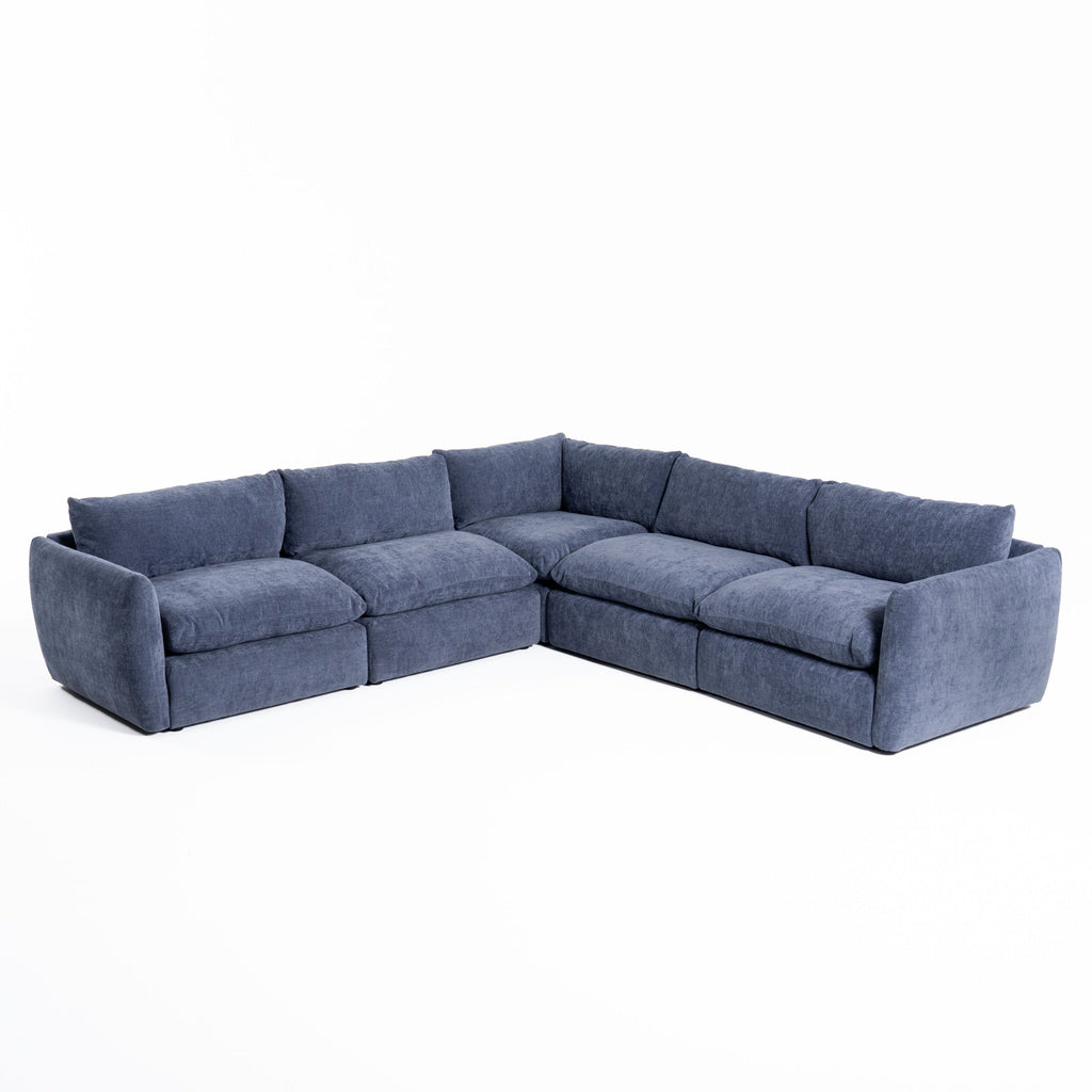 Divani Casa Kinsey Modern Blue Fabric Modular Sectional Sofa Model VGKK-KF.8035-SECT-NAVY