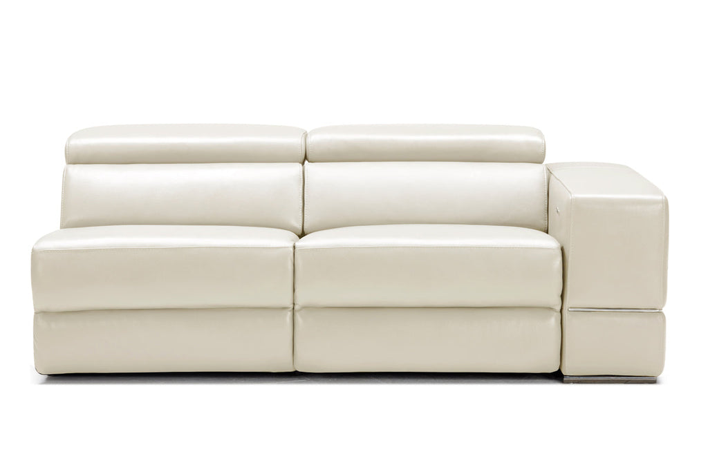 Divani Casa Hilgard Modern Light Grey Leather Left Facing Sectional Sofa With Recliners Model VGKM-KM127H-NL5115