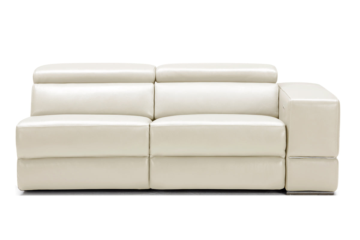 Divani Casa Hilgard Modern Light Grey Leather Left Facing Sectional Sofa With Recliners Model VGKM-KM127H-NL5115