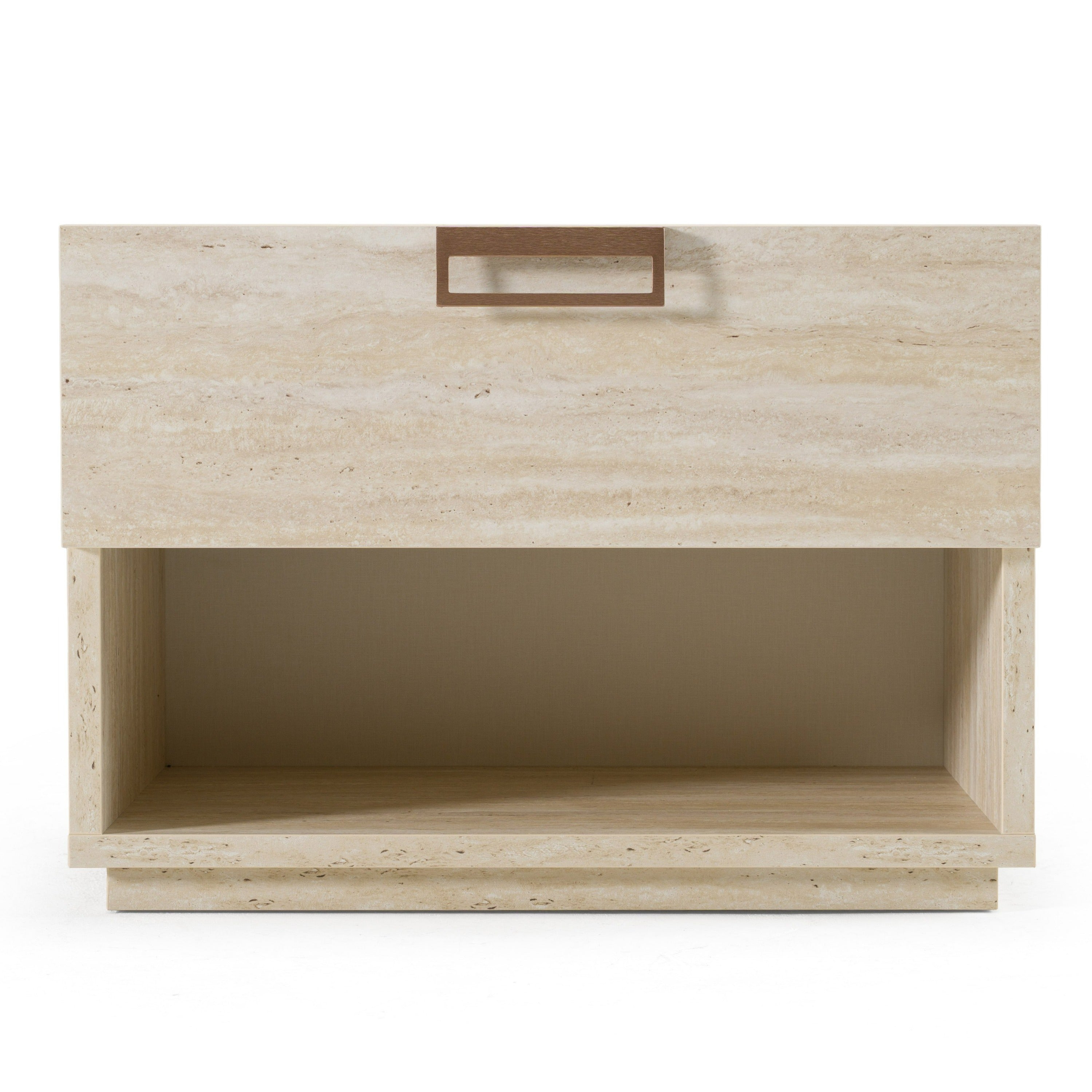 Lamod Italia Lago Modern Faux Travertine Nightstand Model VGAC-LAGO-NS
