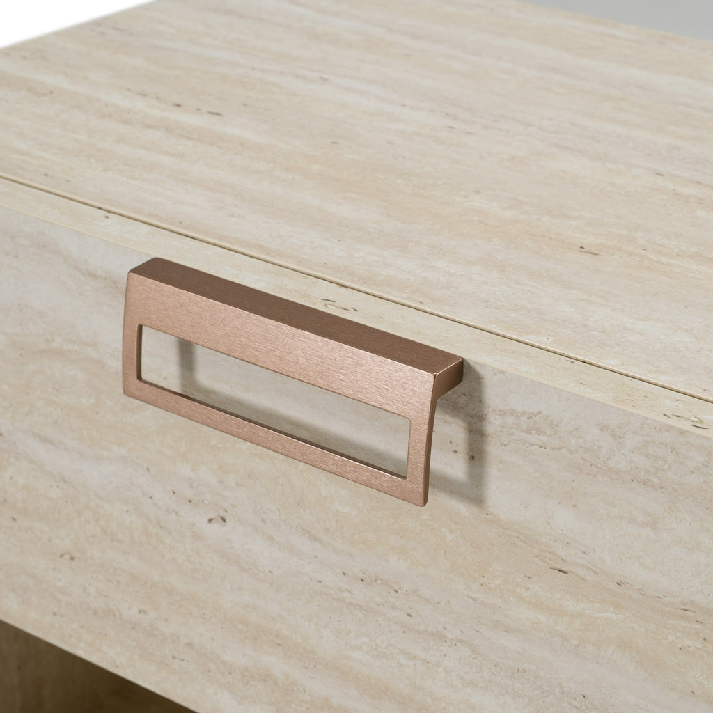 Lamod Italia Lago Modern Faux Travertine Nightstand Model VGAC-LAGO-NS