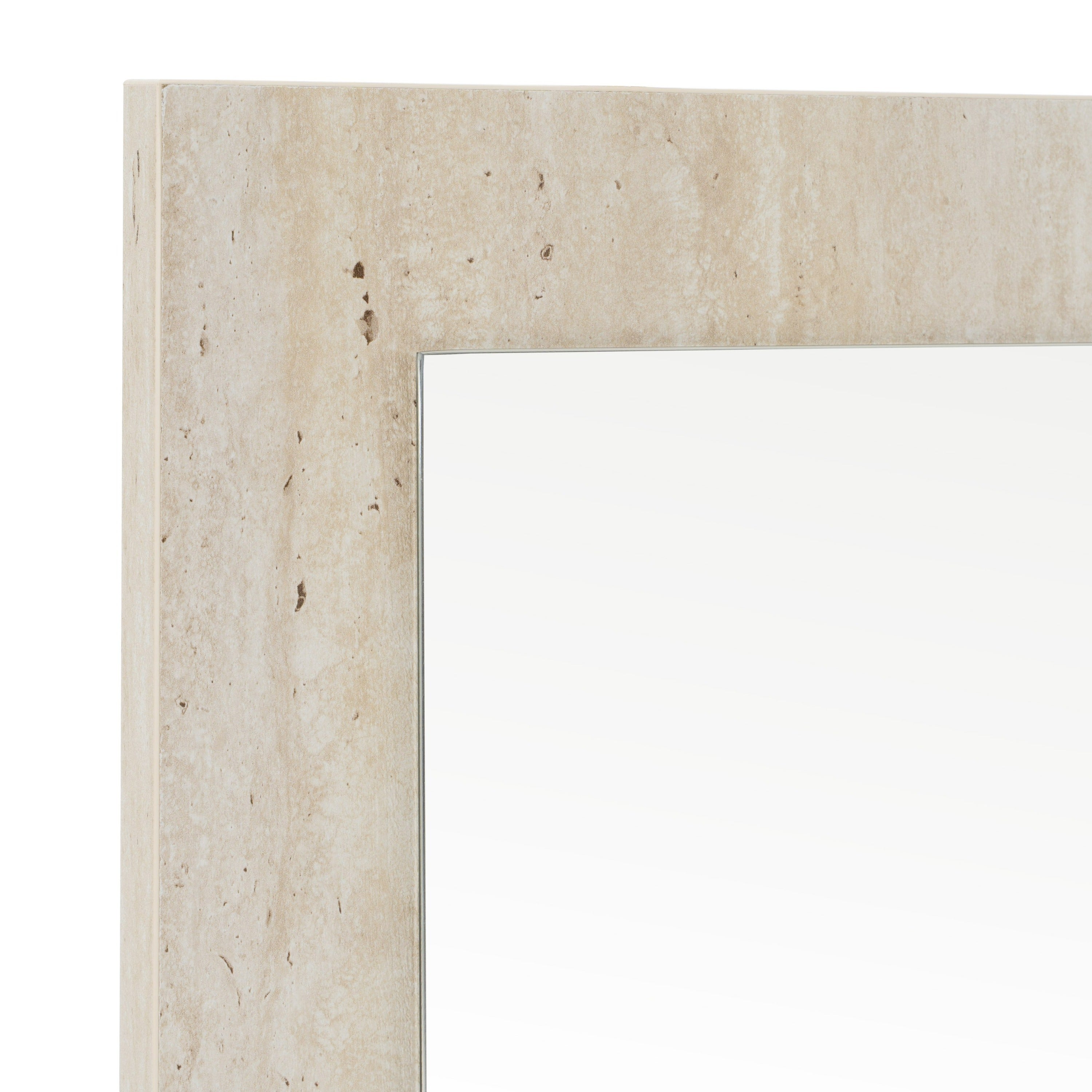 Lamod Italia Lago Modern Faux Travertine Mirror Model VGAC-LAGO-MIR