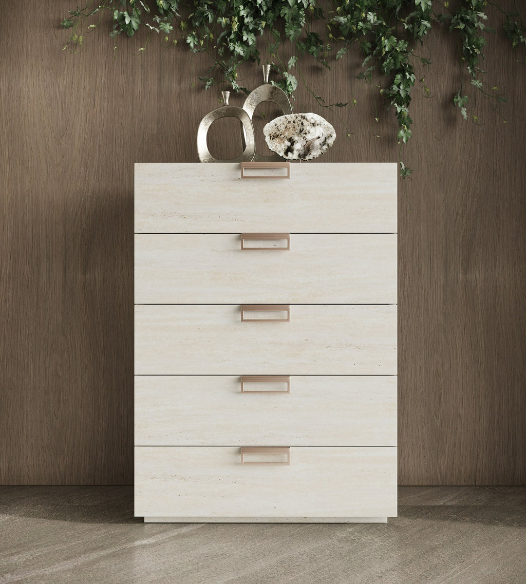 Lamod Italia Lago Modern Faux Travertine Chest Model VGAC-LAGO-CST