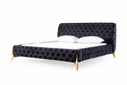 Modrest Legend Modern Black Velvet & Rosegold Bed Model VGVCBD8111-15-BLKROSE-BED