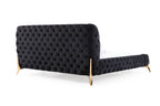 Modrest Legend Modern Black Velvet & Rosegold Bed Model VGVCBD8111-15-BLKROSE-BED