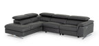Divani Casa Maine Modern Dark Grey Eco Leather Left Facing Sectional Sofa With Recliner Model VGKNE9104-DK-GRY