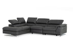 Divani Casa Maine Modern Dark Grey Eco Leather Left Facing Sectional Sofa With Recliner Model VGKNE9104-DK-GRY
