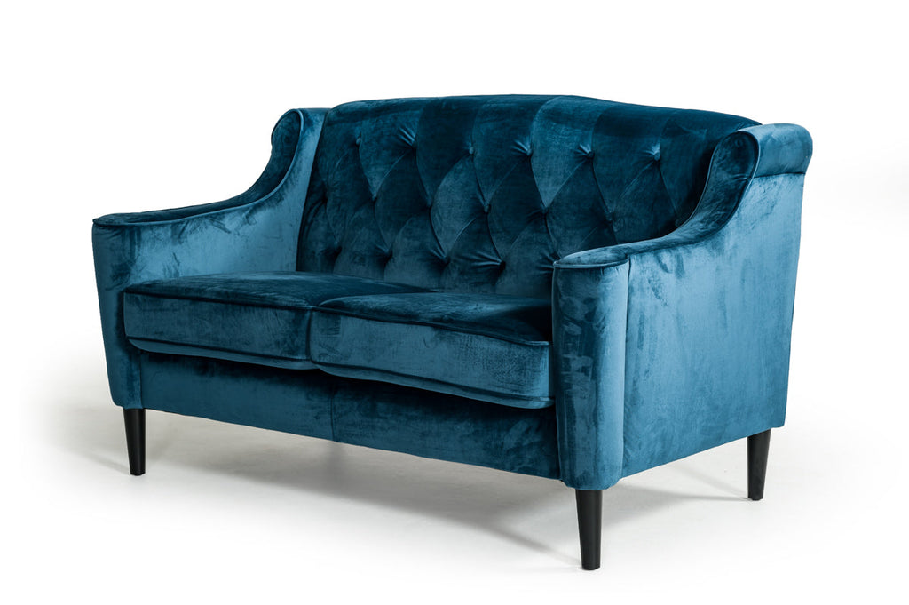 Divani Casa Carly Transitional Blue Velour Loveseat Model VGMB-1702-BLU-LOVE