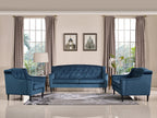 Divani Casa Carly Transitional Blue Velour Loveseat Model VGMB-1702-BLU-LOVE