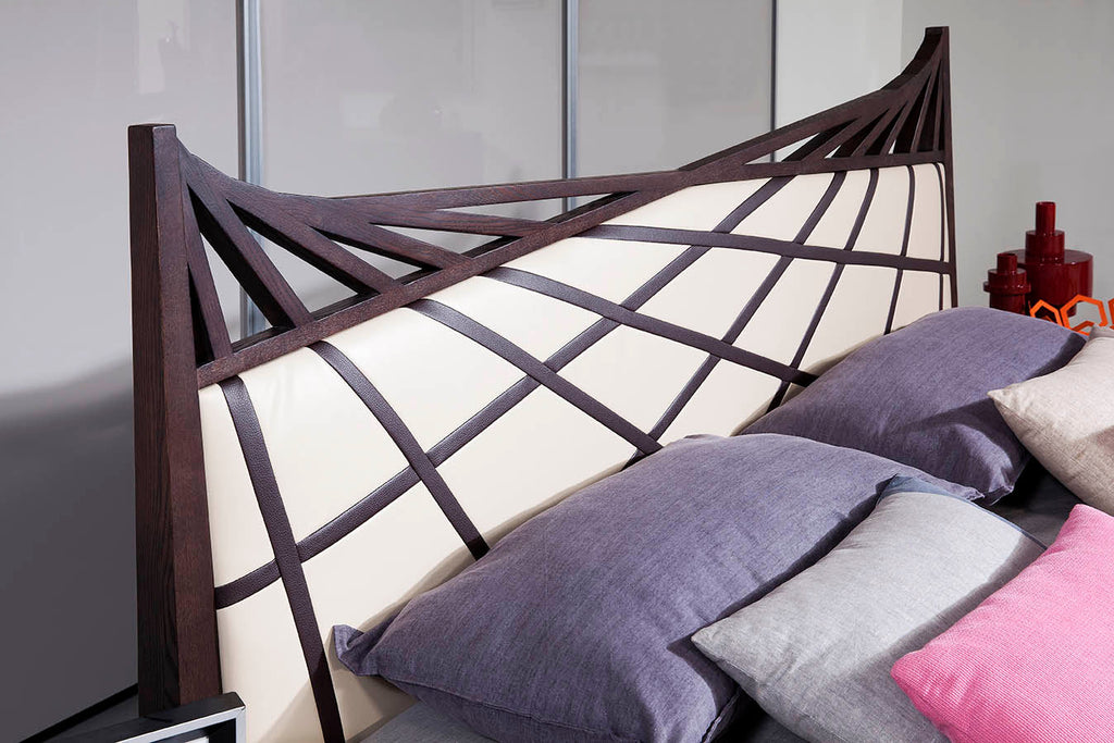 Queen Modrest Prism Modern Brown & Beige Bonded Leather Bed Model VGWCC585A-Q