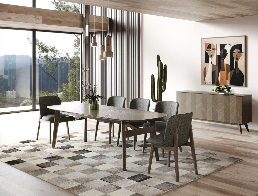 Modrest Costello Mid Century Modern Wenge Dining Table & 8 Chairs Set Model VGMA-MIT-3202-9PC-SET