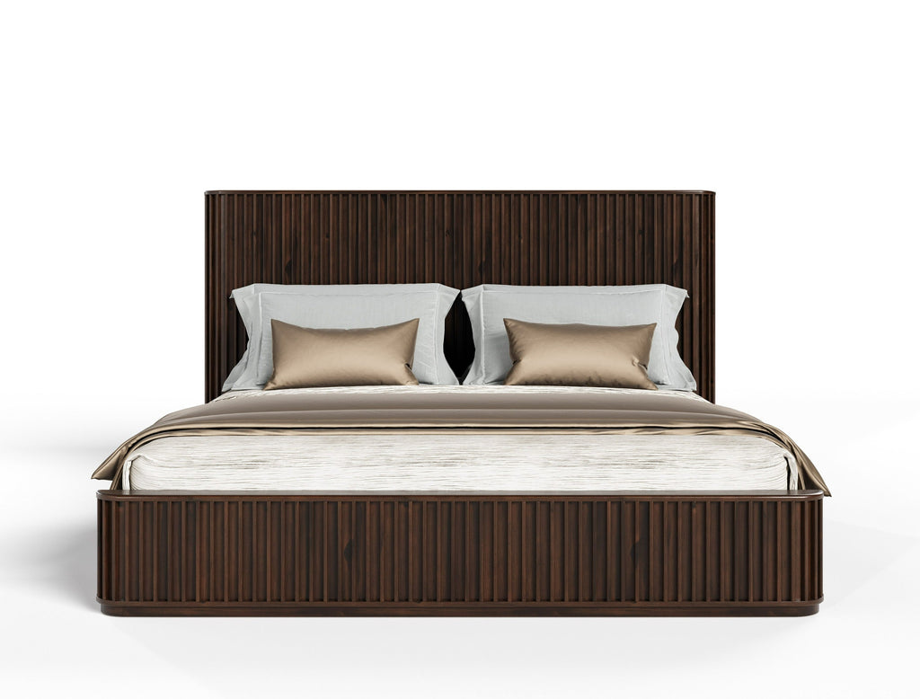 Modrest Fields Modern Walnut Acacia Bed Model VGWD-VGD3-BED-WAL