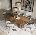 Modrest Truman Mid Century Modern Walnut Extendable Dining Table & 10 Chairs Set Model VGMA-MIT-5346-MI-1240-11PC