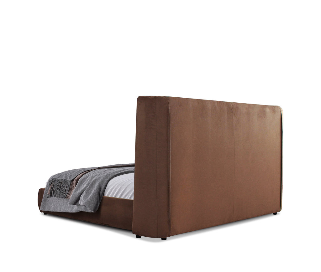 Modrest Emilia Modern Burnt Orange Velvet Bed Model VGKN-N5070-ORG