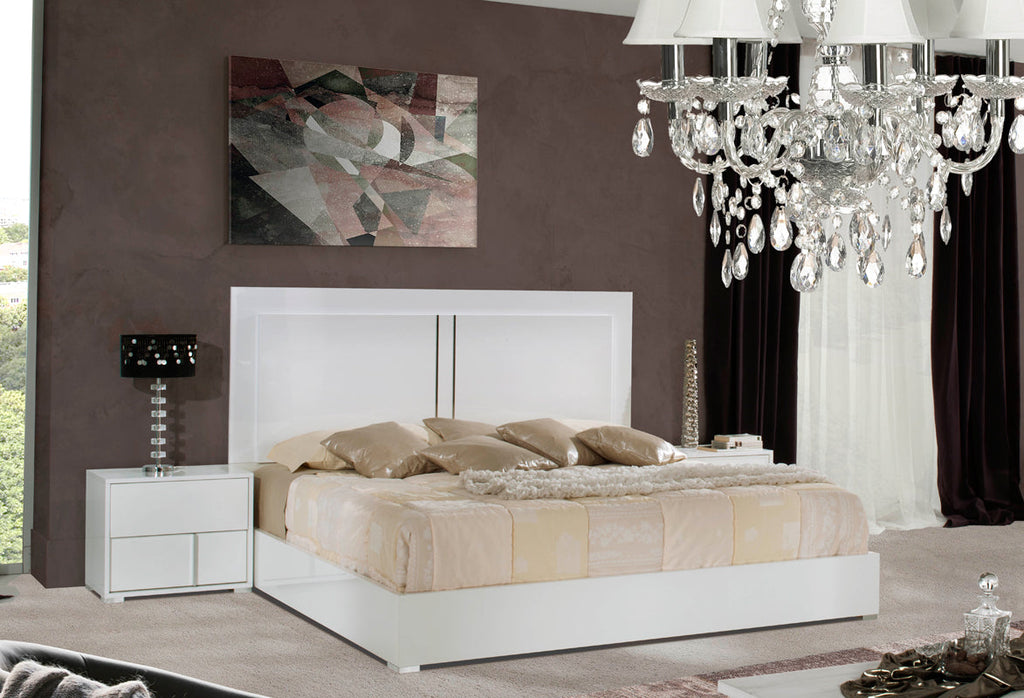 Modrest Nicla Italian Modern White Bed Model VGACNICLA-BED