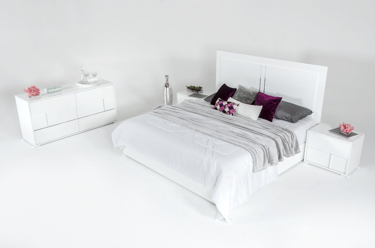 Modrest Nicla Italian Modern White Bed Model VGACNICLA-BED