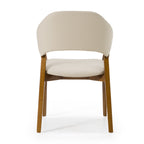 Modrest Ocasio Mid Century Modern Cream Vegan Leather & Walnut Dining Chair Model VGCS-ACH-17090-CRM