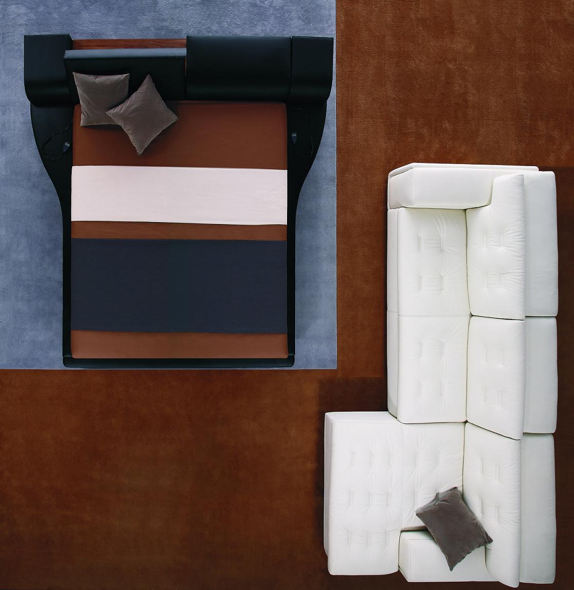 Portofino Adjustable Leatherette Bed With Built In Nightstands Model VGWCPORTOFINO-1