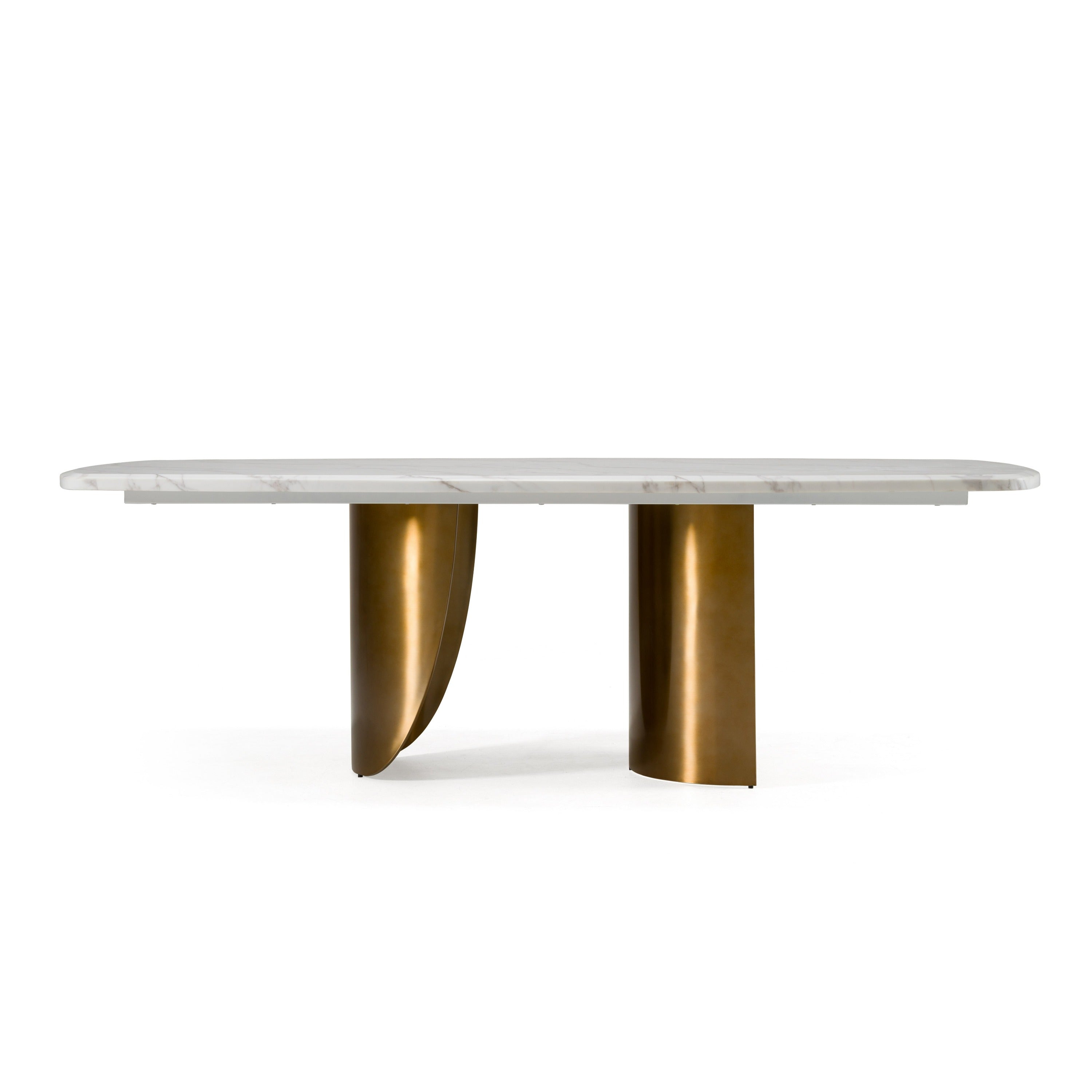Modrest Reynold Glam Faux Marble & Gold Stainless Steel 94 Inch Dining Table Model VGGM-M-DT-1768C
