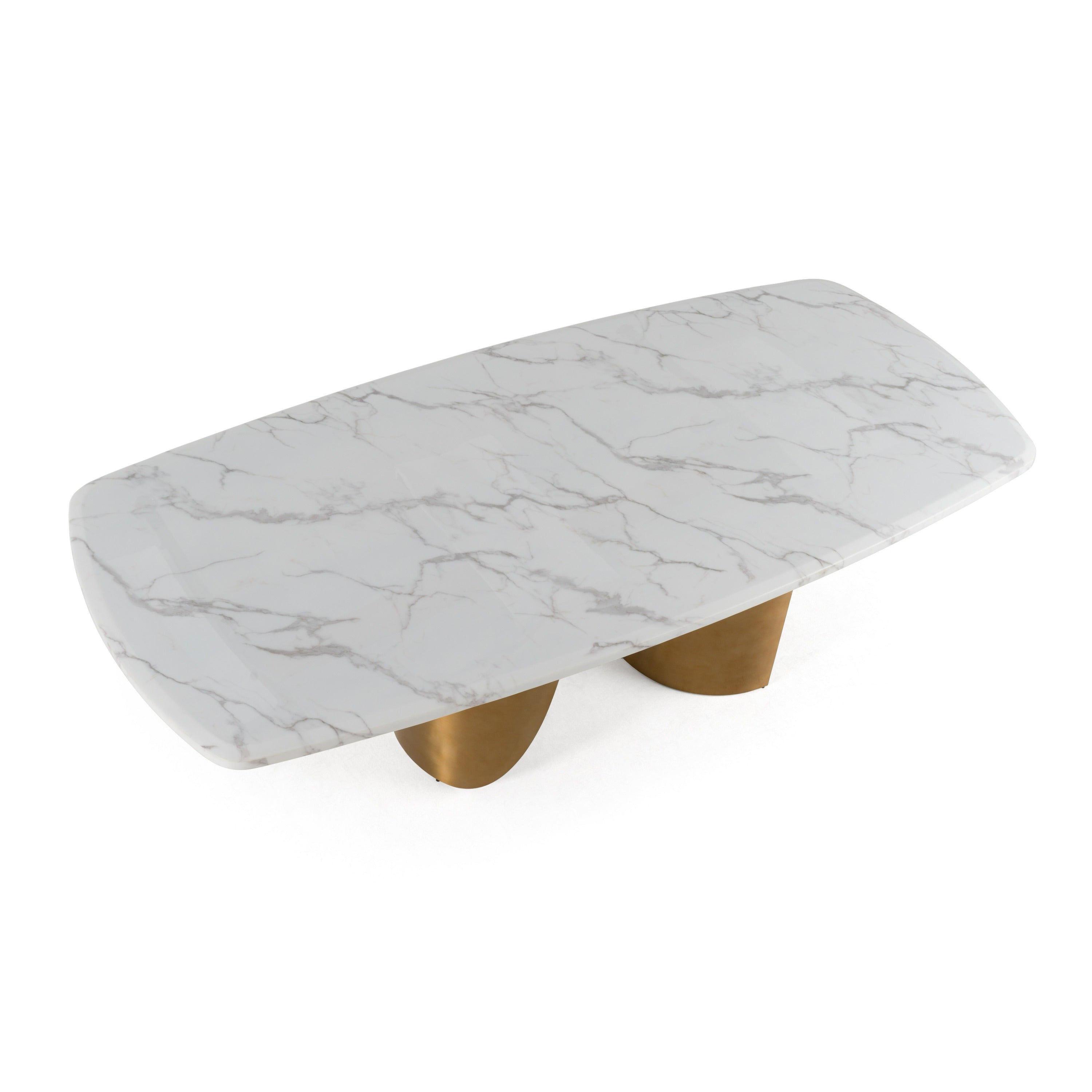 Modrest Reynold Glam Faux Marble & Gold Stainless Steel 94 Inch Dining Table Model VGGM-M-DT-1768C