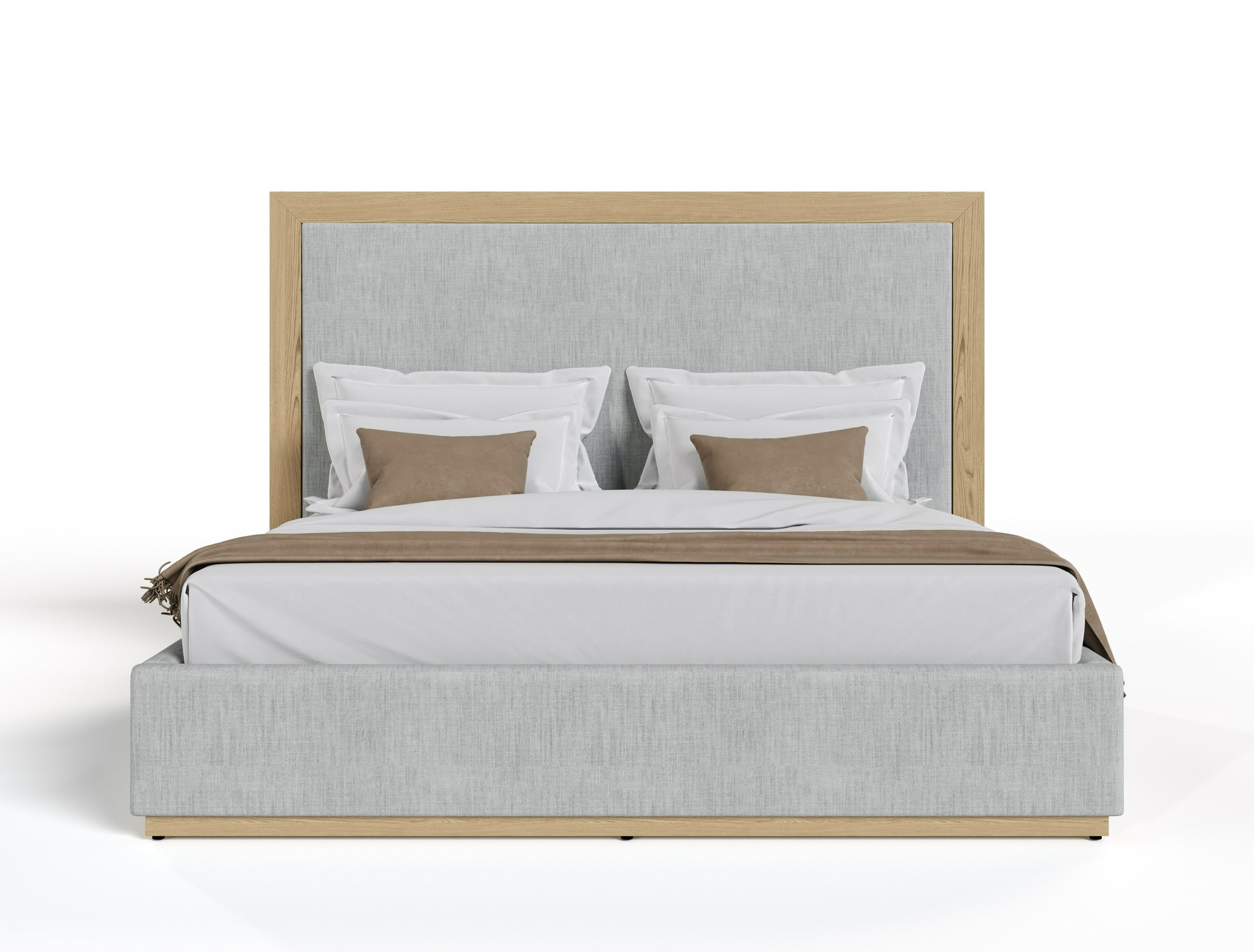 Nova Domus Santa Barbara Modern Grey Fabric & Natural Bedroom Set Model VGMABR-152-SET